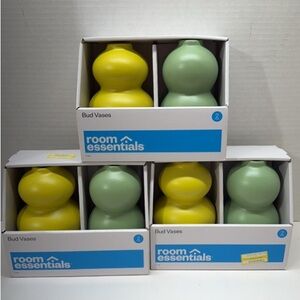 Room Essentials Vibrant Yellow and Soft Green Vases